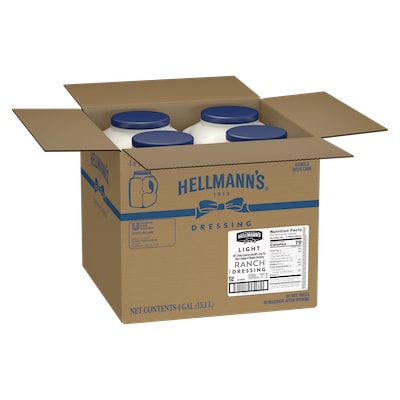 Hellmann's® Light Ranch Salad Dressing 4 x 1 gal - To your best salads with Hellmann's® Light Ranch Salad Dressing (4 x 1 gal) that looks, performs and tastes like you made it yourself.